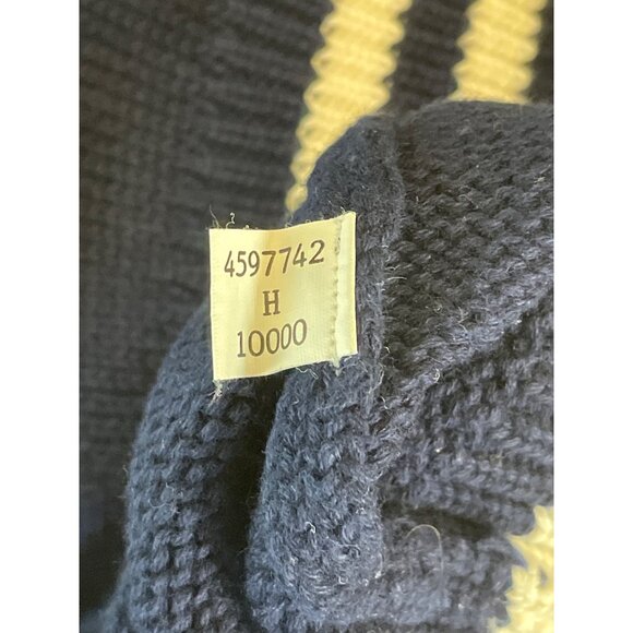 IZOD Vintage 90s Mens Size Large Blue/Cream Striped Long Sleeve Crewneck Sweater - Picture 10 of 10